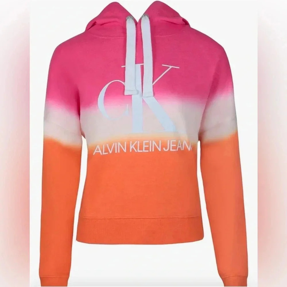 Calvin Klein Jeans Pink and Orange Ombre Hoodie